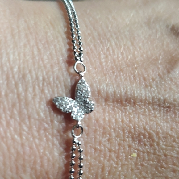 STERLING SILVER BUTTERFLY BRACELET - Picture 1 of 3